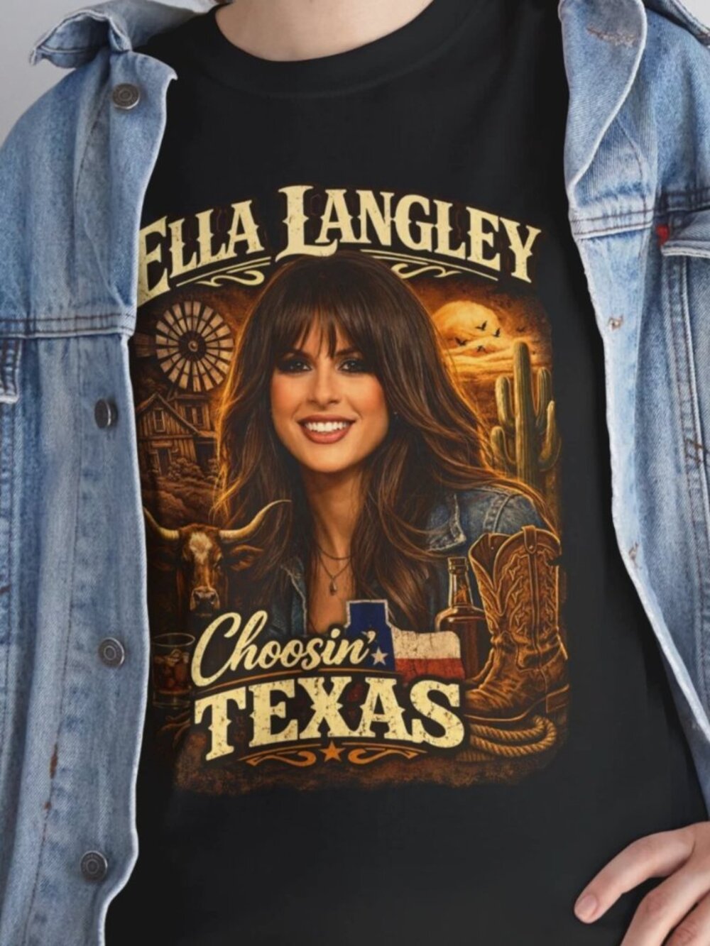 Ella Langley Choosin' Texas Dandelion Album Retro T Shirt 257